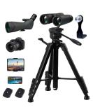 LCNCY Binocular Tripod Stand - Universal Lightweight Travel Video Tripod with Remote - Matte Black (Compatible with Camera, Phone, iPad, DSLR, GoPro, Spotting Scope, Telescope, Astronomy Binoculars) - Buy Online on GoSupps.com