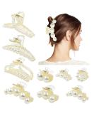 Dizila 9 Pack Plastic Pearl Hair Claws Clips - Strong Hold Non Slip Barrettes for Women & Girls - Buy Online on GoSupps.com