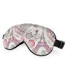 Paris Symbols Sleep Mask - Pink Light Blocking Adjustable Eye Mask for Women | Perfect for Travel & Deep Rest - Buy Online on GoSupps.com