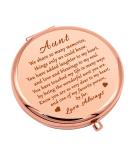 Rose Gold Compact Mirror - Aunt Gift for Mothers Day & Birthday | Niece Nephew Thank You & Retirement Present - Folding Makeup Mirror - Buy Online on GoSupps.com