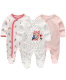 MAMIMAKA Baby Clothes Newborn Baby Grow Onesies Cotton Footed Pajamas for Boys and Girls 0-18 Months 0-3 Months Long Sleeve COLOR2 - Buy Online on GoSupps.com
