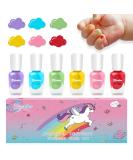 Non-Toxic Kids Nail Polish Set - 6 Water-Based Colors for Toddlers | Quick Drying & Peel-Off Nail Polish | Safe Holiday & Party Favors for Ages 2 - Buy Online on GoSupps.com