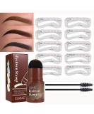 Eywrew stamp waterproof reusable make -up brow stamp brow powder stencil eyebrow pen brush kit 1 step brow stamp shaping kit 10 eyebrows stamps stamp (medium brown) - Buy Online on GoSupps.com