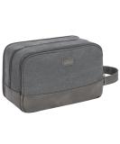 WANDF Travel Toiletry Bag for Men - Canvas Dopp Kit Organizer in Grey - Buy Online on GoSupps.com