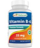 Best Naturals Vitamin B6 25mg - 120 Tablets (Pack of 1) | Essential B6 Supplement - Buy Online on GoSupps.com