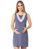 Purpless Maternity Sleeveless V-Neck Lace Detail Nightdress | Pregnancy & Nursing 4141n 12 Indigo Melange - Buy Online on GoSupps.com