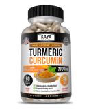 Kaya Naturals Turmeric Platinum Capsules with Bioperine - 60 Count for Premium Pain Relief & Joint Support - Buy Online on GoSupps.com