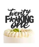 Black Glitter 21st Birthday Cake Toppers - 21 Years Old Party Decorations - Buy Online on GoSupps.com