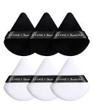 MAANGE 6 Pcs Triangle Makeup Puff Set for Loose Powder - Soft Face Body Foundation Puffs - Triangular Design for Contouring - 3 Black + 3 White - Buy Online on GoSupps.com