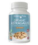 Simply Pure Organic Vegan Astragalus Capsules x 90 500mg 100% Natural Soil Association Certified Gluten Free and GM Free - Buy Online on GoSupps.com