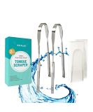 [2 pack] KN FLAX Tongue Scraper [Medical Grade] Reduce Bad Breath Maintains Oral Care 100% BPA Free Metal Tongue Scraper, Tongue Cleaner for Adults and Kids, Easy to Use with Non-Synthetic Handle - Buy Online on GoSupps.com