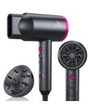 1800W Ionic Hair Dryer with Diffuser - Portable Blow Dryer for Curly Hair | Lightweight Fast Drying for Men & Women - Grayish-Black - Buy Online on GoSupps.com