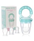 BEBI BORN Baby Fruit Teat - 1 Teat + 3 BPA-Free Silicone Teats (3-24 Months) | Safe & Versatile Fruit Teat for 4+ Months | Blue Teat with Usage Instructions - Buy Online on GoSupps.com