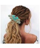 Vintage French Rhinestone Flower Butterfly Hair Clips for Women & Teens - Blue Hair Claws & Accessories - Buy Online on GoSupps.com