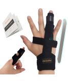 Adjustable Trigger Finger Splint Set - 2 Pcs for Index Middle Ring & Pinky Finger | Black Hand Brace - Relieve Pain & Support - Buy Online on GoSupps.com
