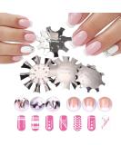 4 Pieces Stainless Steel Rim Trimmer Set - French Smile Line Manicure Tools Nail Stencils & Edge Cutters for Acrylic & Gel Nail Art - DIY Nail Design (Silver) - Buy Online on GoSupps.com