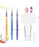 French Tip Nail Stamp Set - Dual Head Silicone Stamper 3 Detail Brushes & Scraper for Stunning Nail Art - Perfect for Home & Salon - Buy Online on GoSupps.com