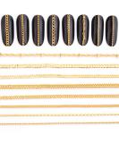 Gold Nail Chain 3D Decoration Charms - 8 Strips, 50cm Glitter Design Metal Punk Studs Jewelry Accessory for Women DIY Manicure - Buy Online on GoSupps.com