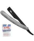 G4 Vision Straight Razor - Stainless Steel Cut Throat Razor with 100 Single Edge Blades for Men | Professional Barber Shaving Tool - Buy Online on GoSupps.com