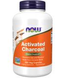Now Foods Activated Charcoal 200 Veg Capsules - Natural Detox Supplement - Buy Online on GoSupps.com