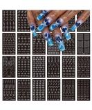 24 Sheet Airbrush Stencils Nail Stickers - Heart Butterfly Flower Moon Stars Hollow French Nail Art Decals - Manicure DIY Decorations - Buy Online on GoSupps.com