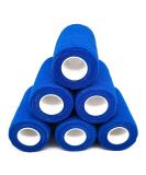 Shop 6 Rolls Self-Adhesive Bandage - 10cm x 4.5m Elastic Sports Fixing Tape in Blue & Black | International Shipping Available - Buy Online on GoSupps.com
