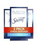Secret Clinical Strength Antiperspirant and Deodorant Women Invisible Solid Stress Response, 1.6 Ounce (Pack of 3) - Buy Online on GoSupps.com