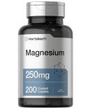 Magnesium 250mg 200 Coated Caplets | Oxide Formula | Vegetarian, Non-GMO, Gluten Free - Buy Online on GoSupps.com