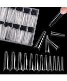 240 Pieces Nail Tips - Transparent Half Cover Acrylic Extensions for DIY Nail Art | 12 Sizes Clear French Wrong Nails - Buy Online on GoSupps.com
