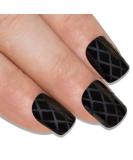 Buy Matte Black False Nails - 24 Squoval Bling Art Medium Tips with Glue | International Shipping - Buy Online on GoSupps.com