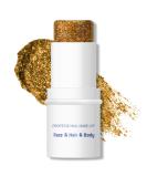KYDA Body Glitter Stick Chunky Glitter Gel for Face Body Hair Sparkling Holographic Mermaid Sequins Paint Waterproof Multiuse Makeup Glitter Gel Golden - Buy Online on GoSupps.com