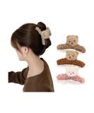 3 Pcs 4.72 Inch Large Plush Bear Hair Claw Clips - Cute & Strong Hold Hairpins for Women and Girls - Stylish Hair Accessories for Thick and Thin Hair - Buy Online on GoSupps.com