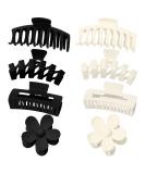 Large 4.33inch Claw Hair Clips for Women - Strong Hold for Thin, Thick, Curly Hair - Non-slip Matte Jaw Clip - 90 s Style Hair Clutch - Black/White - Buy Online on GoSupps.com
