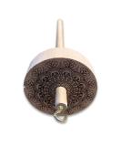 Happy Classy Drop Spindle Maple Top Whorl Spinning Smooth Finish Mandala Design #1 - Handcrafted Spinning Tool for Fiber Artists - Buy Online on GoSupps.com