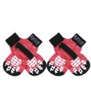 Pupeck Double-Sided Anti-Slip Dog Socks - Adjustable Straps for X-Large Pets | Summer Paw Protection & Traction Control (2 Pairs) - Red & Black - Buy Online on GoSupps.com
