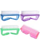 Beauticom Mixed Colored Scrub Brush with Handle - 4 Pack for Nails, Manicure, Cleaning, Sanitizing - 4 Colors - Buy Online on GoSupps.com