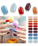 Foyute Semi Cured Gel Nail Strips 20 Pcs Soft Self-Adhesive Gel Nail Polish Wraps Sticker for Salon-Quality Manicure Set Long Lasting Easy to Apply & Remove Nail File & Wooden Stick (Colorful) - Buy Online on GoSupps.com