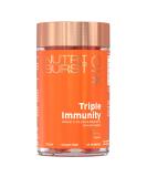 Nutriburst Triple Immunity Gummies - Vitamin C, D3, Zinc, Elderberry Extract - 60 Berry Gummies - Buy Online on GoSupps.com