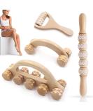 Gzjiyu 4 STK Massage Roller Set Fascia Rollers with Handles for Neck Shoulders Legs & Full Body Muscle Relief | International Shipping Available - Buy Online on GoSupps.com