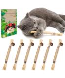Wiswelry 6 Packs Natural Matatabi Silvervine Chew Sticks Natural Cat Teeth Nip Cleaning Catnip Toys for Indoor Kitten Teething and Stress 6P Sticks L - Buy Online on GoSupps.com