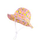 LANGZHEN Baby Girls Adjustable Sun Protection Hat with Chin Strap - Pink-Lemon - 2-4 Years - Buy Online on GoSupps.com