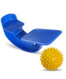 ProHeal Foot Rocker Calf Stretcher with Spiked Ball Massager for Plantar Fasciitis & Achilles Tendonitis - Blue/Yellow - Lower Leg Pain Relief - Buy Online on GoSupps.com