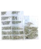 Rhinestone Nail Art Studs Set - 4906pcs Circular Glass Stones for 3D Nails (1.3mm-2.8mm) - Crystal AB | Manicure Decorations - Buy Online on GoSupps.com
