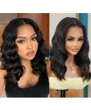 Kayla Loose Wave HD Lace Front Wig 16 | Human Hair Blend | Pre Plucked Swiss Lace | Heat Friendly Synthetic | Transparent Lace Frontal | 1B-Off Black - Buy Online on GoSupps.com