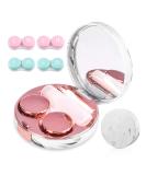 5-in-1 Travel Contact Lens Case Set with Mirror, Tweezers, Remover Tool & Solution Bottle - Rose Gold - Buy Online on GoSupps.com