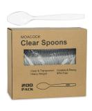200 Count Clear Plastic Spoons - Heavy Weight Disposable Utensils - Buy Online on GoSupps.com