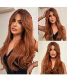 Szphoxer Auburn Layered Wig with Bangs - Long Straight Copper Brown Synthetic Hair Wig for Daily Party and Cosplay Use - Buy Online on GoSupps.com