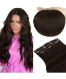 Runature Darkest Brown Clip In Hair Extensions - Real Human Hair 30cm (12 inch) - 50g 3 Pieces #2 - Premium Quality for Hair Recovery - Buy Online on GoSupps.com