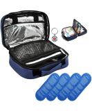 Insulin Cooler Travel Case - Diabetic Medication Cooler Bag with 4 Ice Packs (Blue) - Buy Online on GoSupps.com