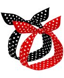 Polka Dot Headbands Set - Retro Bandana Wire Headband for Girls & Women - Vintage Print Christmas Hairband (Red & Black) - Buy Online on GoSupps.com